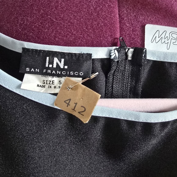 I.N. San Francisco Black Midi Dress with Light Blue Accents. Size 5 - Picture 3 of 3